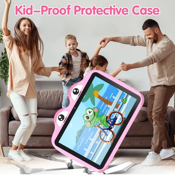 okulaku Kids Tablet 10 inch Android with case (pink) - Picture 2 of 4